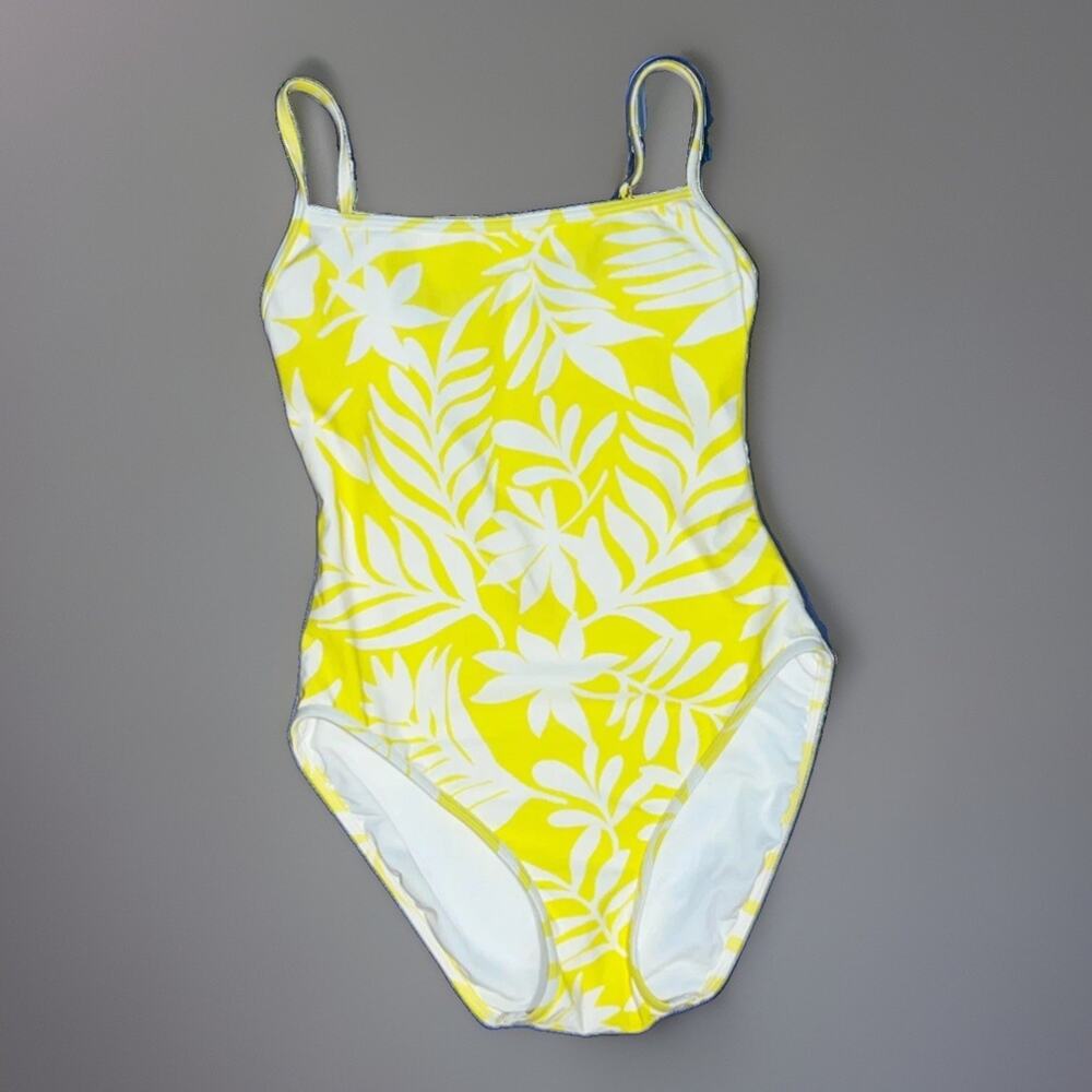 KATE SPADE Swimsuit Yellow Floral Designer Bathing Suit Womens Size Small